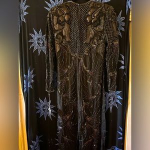 Vintage (circa 1990’s) sequin, silk and leather dress size small